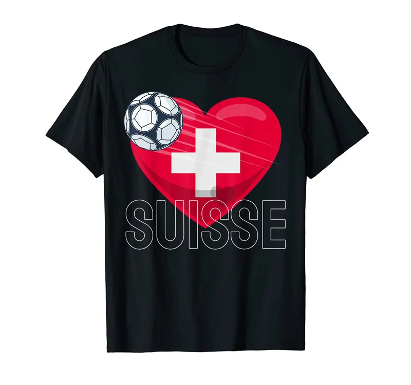 Dabbing Swiss Soccer BALL 100% Cotton Flag T shirts Jersey Men Women T-Shirt Tees For Switzerland Fans Gift