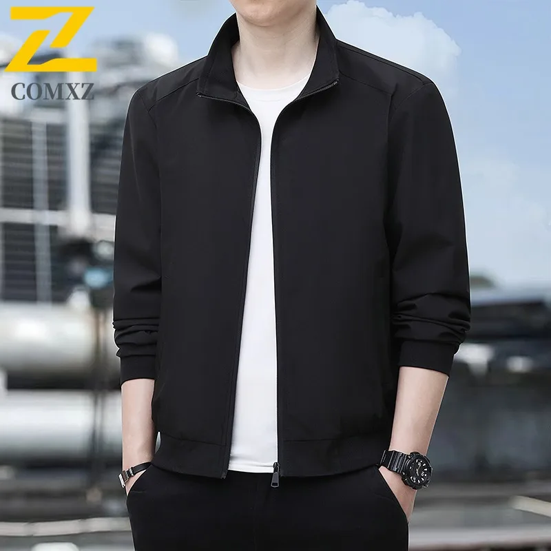 COMXZ hommes veste 2025 mode col montant trajet bureau coupe-vent manteau confortable Style quotidien léger automne nouvelles vestes