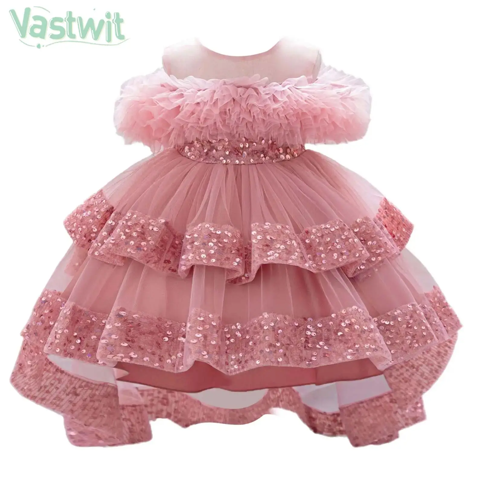 

Kids Wedding Flower Girl Dress Sleeveless Sweet Elegant Tulle Princess Tutu Ball Gown for Christmas Wedding Birthday Party Prom