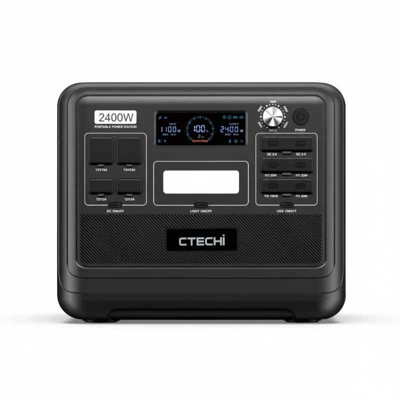 

【Хит продаж】Портативная электростанция CTECHi 2400W 2000Wh, литиевый ИБП с BMS, AC/DC, солнечный генератор для дома, улицы, кемпинга, аварийных ситуаций