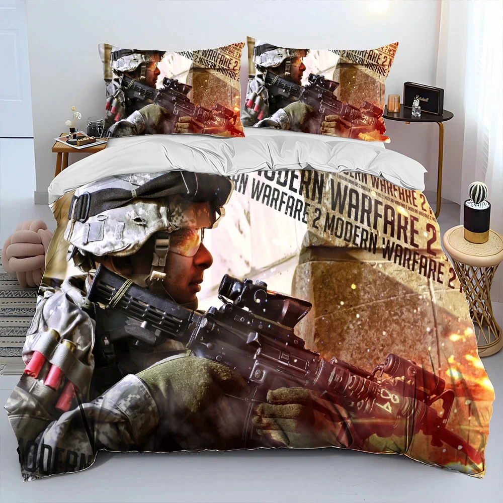 COD Game, Call of Duty, Set di biancheria da letto per piumino da gioco, Set copripiumino copripiumino federa, Set di biancheria da letto king Queen