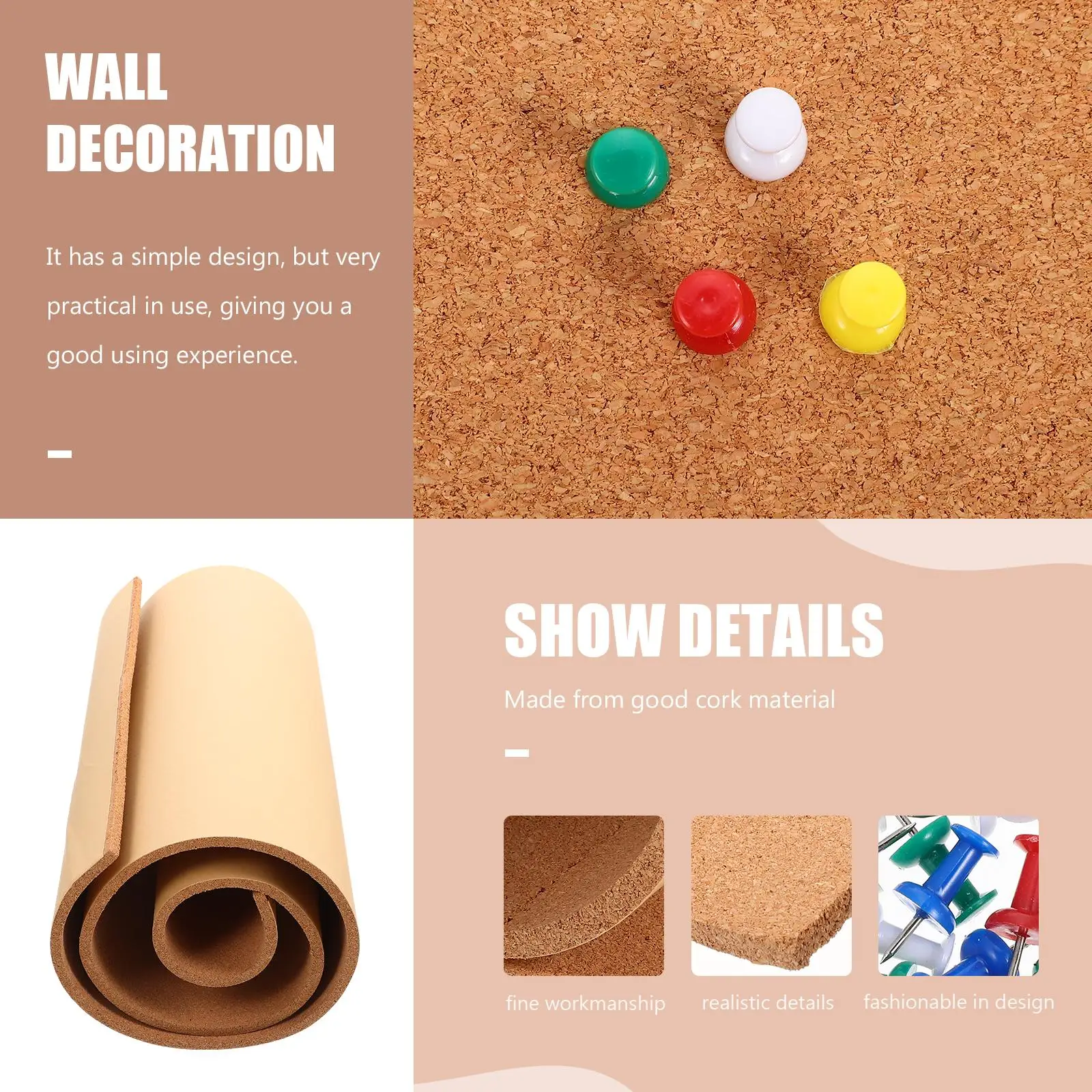Cork Roll Message Board Wall Background Notice Boards Photo Wall Self Adhesive Bulletin Boards Practical Multi Functional Home
