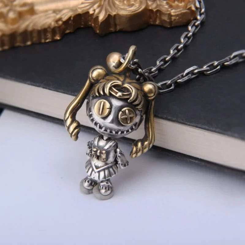 S925 Sterling Silver Charms Pendants for Women Men New Fashion Witchcraft Doll Voodoo Guardian Necklace Jewelry