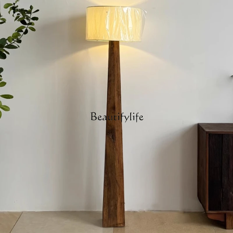 

High-end French Style Floor-standing Luminous Solid Wood Wabi-sabi Style Living Room Standing Bedroom Atmosphere Luminous Body