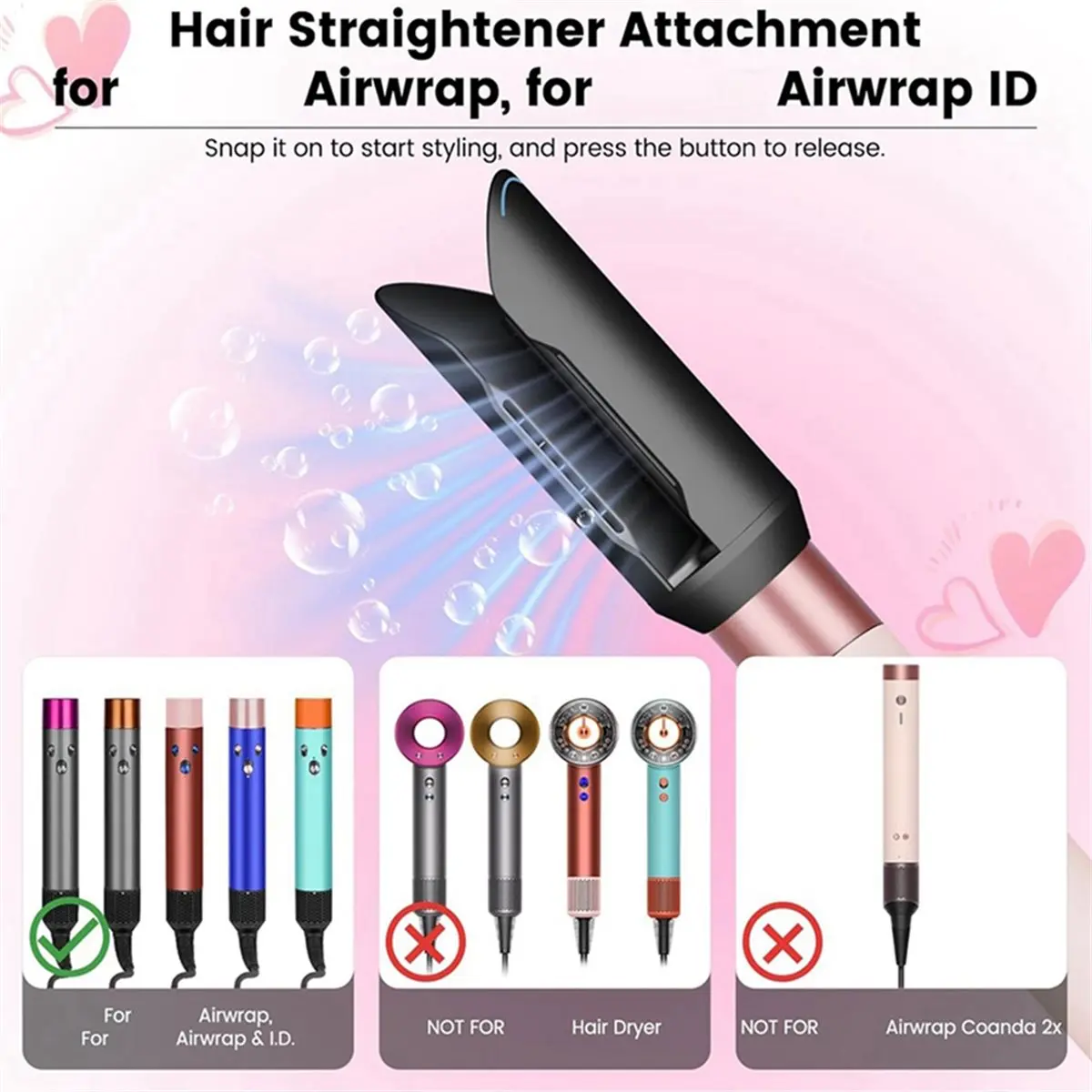 (AD11] Hair Straightener Attachment for Air Wrap Round Volumizing Brush for Accessories