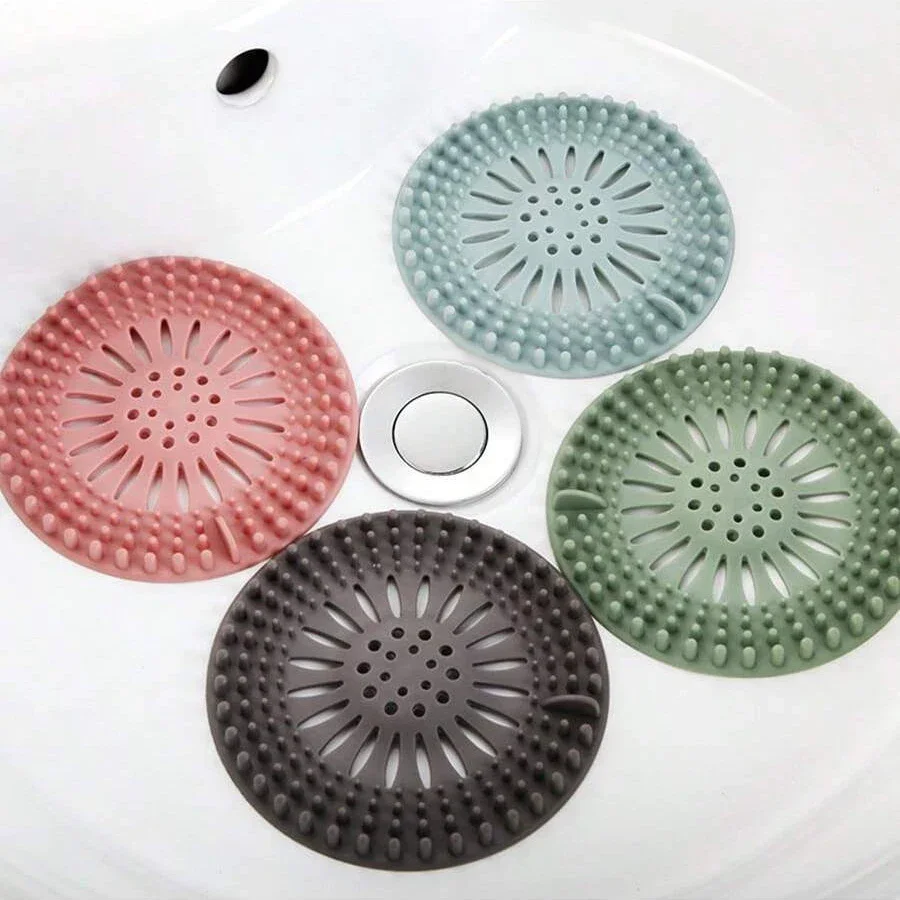 Tampa de drenagem de silicone para piso, saída de drenagem de esgoto para banheiro, filtro desodorante para cabelo, cubierta.