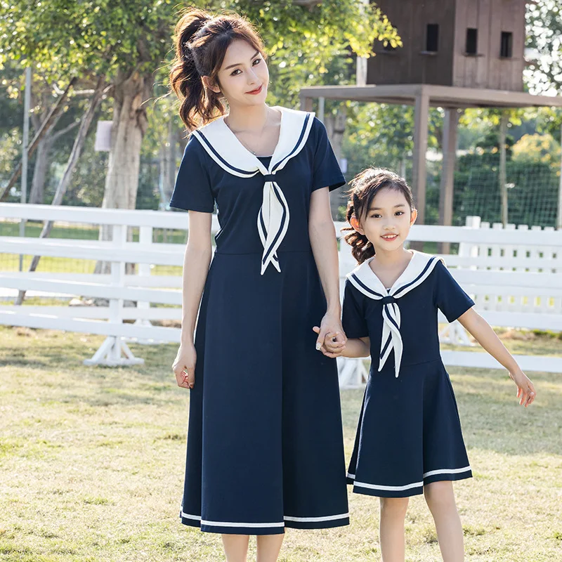 Matching Family Outfits  Summer Mum and Daughter Casual Dress Dad Son Matching Cotton T-shirt& Shorts Holiday Couple Outfit