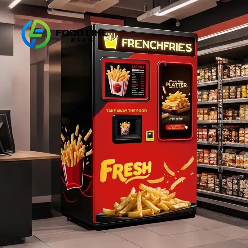 Commercial Potato Fry Vending Machine, 24‑Hour Non‑stop Working Support Profitable Unmanned French Fries Vending Device