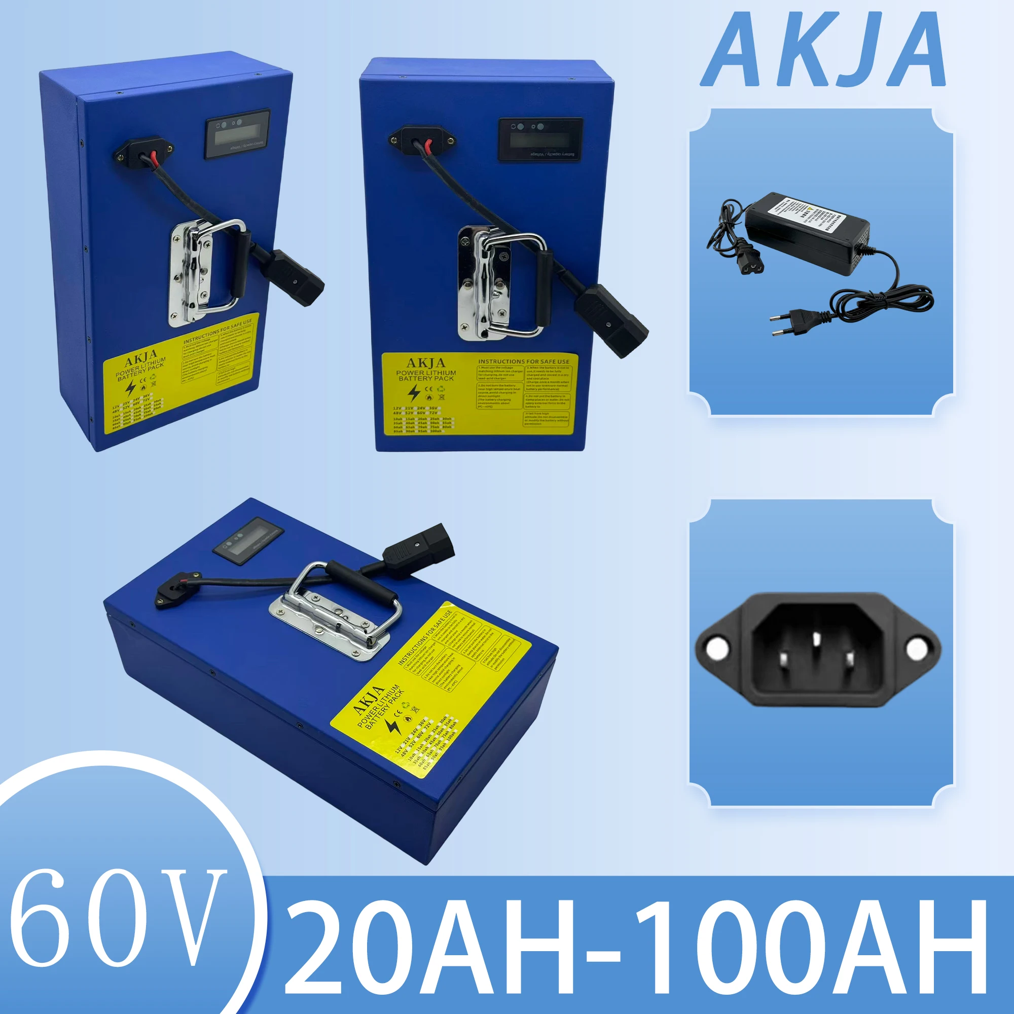 

60V20AH-100AH lithium-ion battery, air freight fast delivery, suitable for 99% of equipment use, applicable to 1000W-3000W power