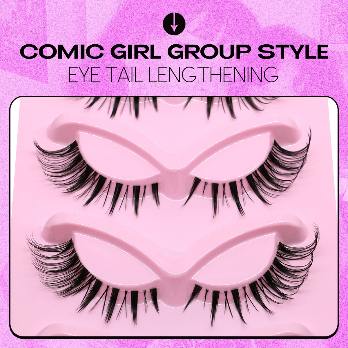 LASVIREY Natural Cat Eye Lashes Natural Curl Eyelashes Soft Cross 3D Faux Mink Lashes Natural Long Winged End Eye Elongated Lash