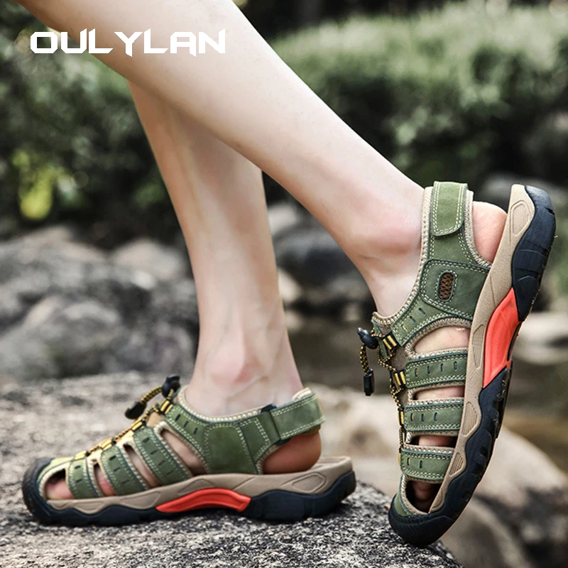 

Summer Sandals Men Classic Roman Sandals Anti Slip Driving Outdoor Dual-purpose Beach Sandals Flip Flops Men Trekking Sandals