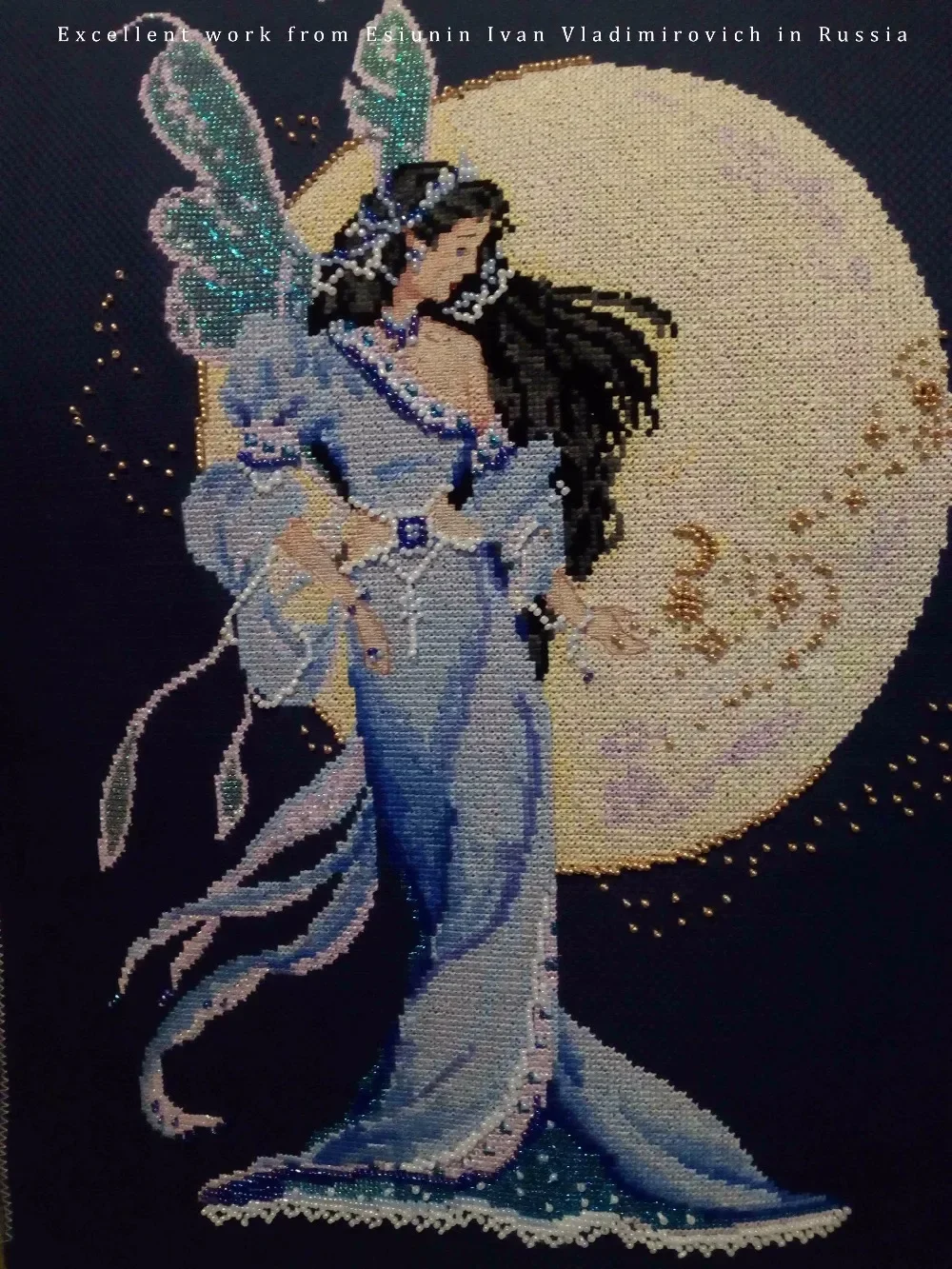 Amishop Top Quality Beautiful Lovely Counted Cross Stitch Kit Moon Fairy Goddess At Night