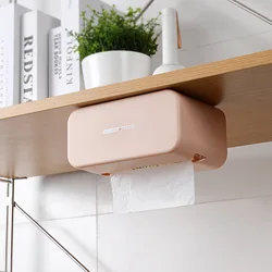 Home Wall Mounted Non Perforated Tissue Box, Kitchen, Living Room, Bathroom, Bedroom Tissue Storage Rack