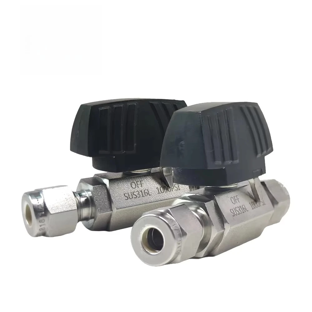 1/8 1/4 3/8 1/2in 6mm 8mm 10mm 12mm Forged Compression Low Pressure Ball Valve 1000 Psi 316 Double Ferrule for   Media OEM