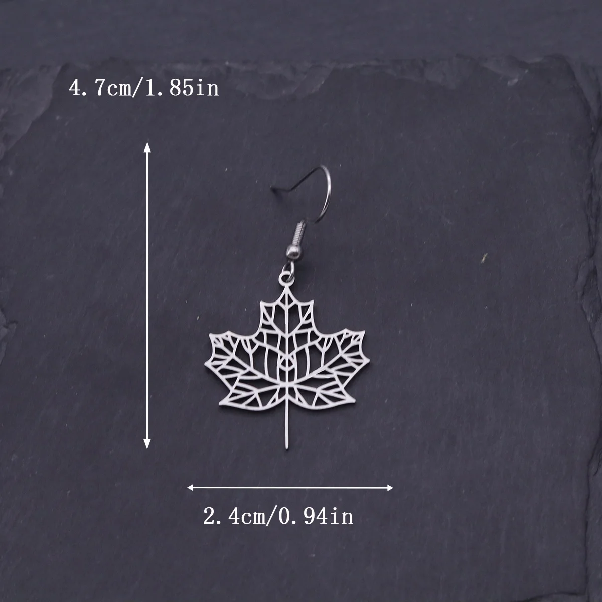 Kinitial Bohemian Stainless Steel Hollowed Out Maple Leaf Pendant Dangle Earrings Autumn Themed Jewelry Gifts For Women Girl