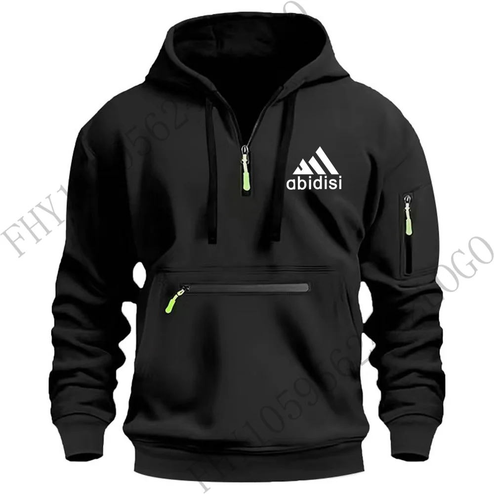 

Autumn and winter men's outdoor long sleeve hoodie design multi-zipper hoodie sports shirt fashion casual fitness pullover