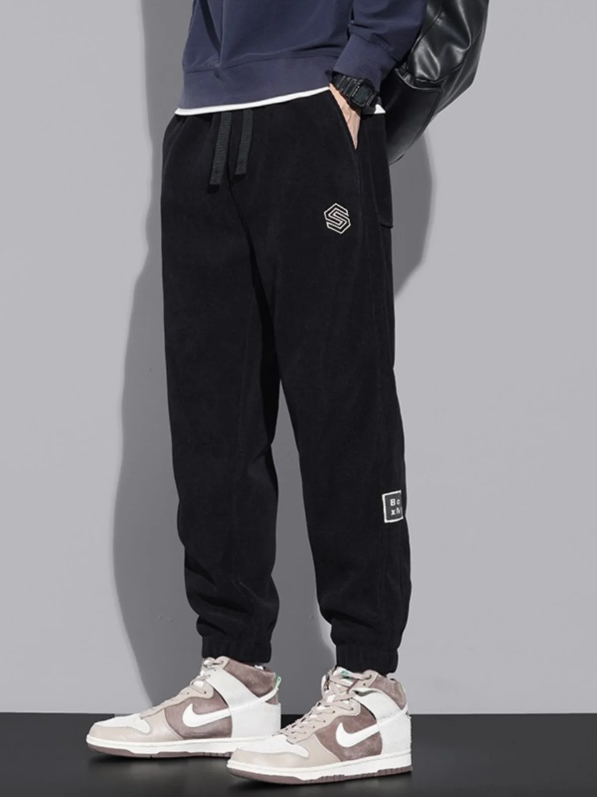 

Corduroy Casual Sweatpants Thiened Fce Loose Cuffed Long Trousers Men Autumn Trendy Pants Youth ular Winter Wear