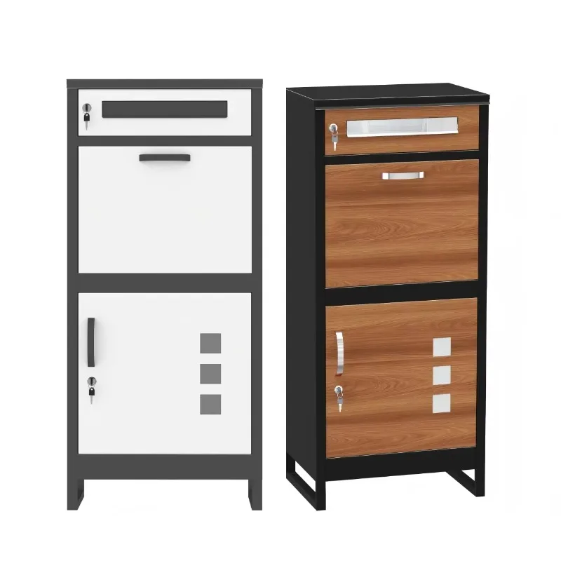 

Galvanized Steel Parcel Drop Cabinet Outdoor Mailbox with POST Service Anti-Theft Rustproof & Waterproof Free Standing Design