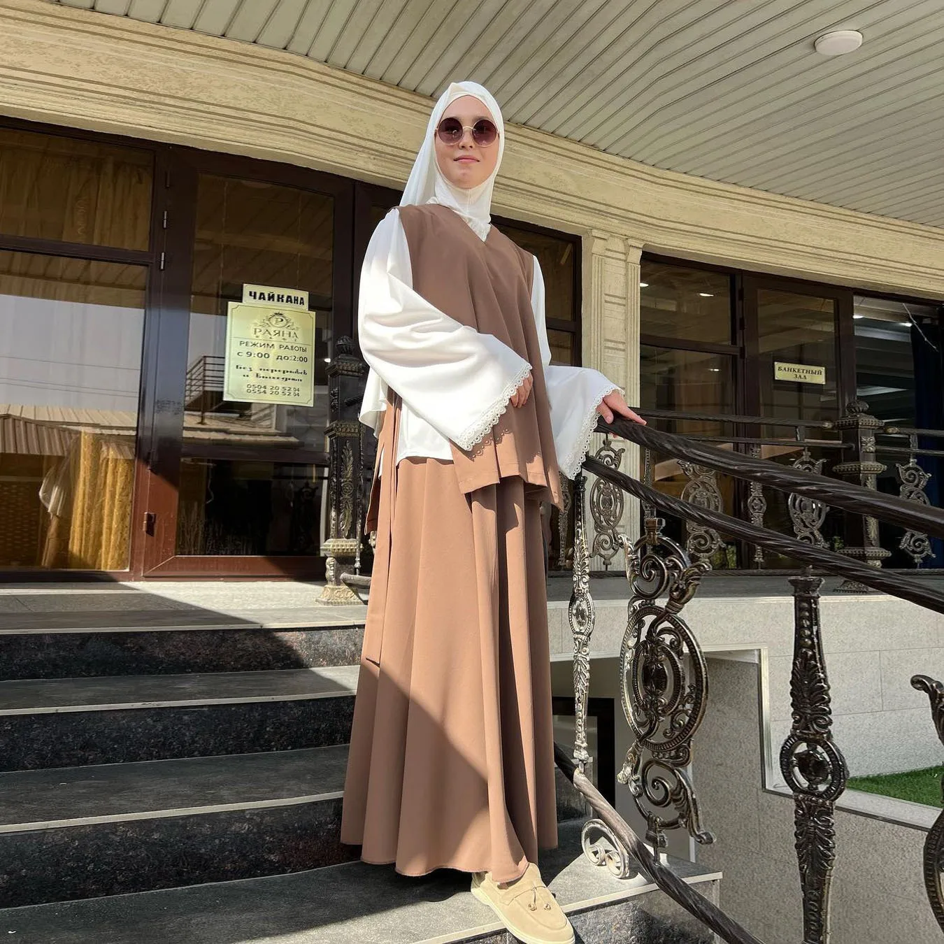 Modest Outfits Eid Muslim Women Abayas Top Skirt Suit Ramadan Dubai Islam Arabic Jalabiya Saudi Morocco Ensemble Two Piece Set