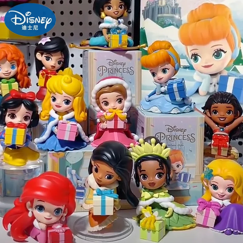 Figura de princesa de Disney para niña, juguete de dibujos animados, regalo de invierno cálido, Mini figura para fanáticos de Disney