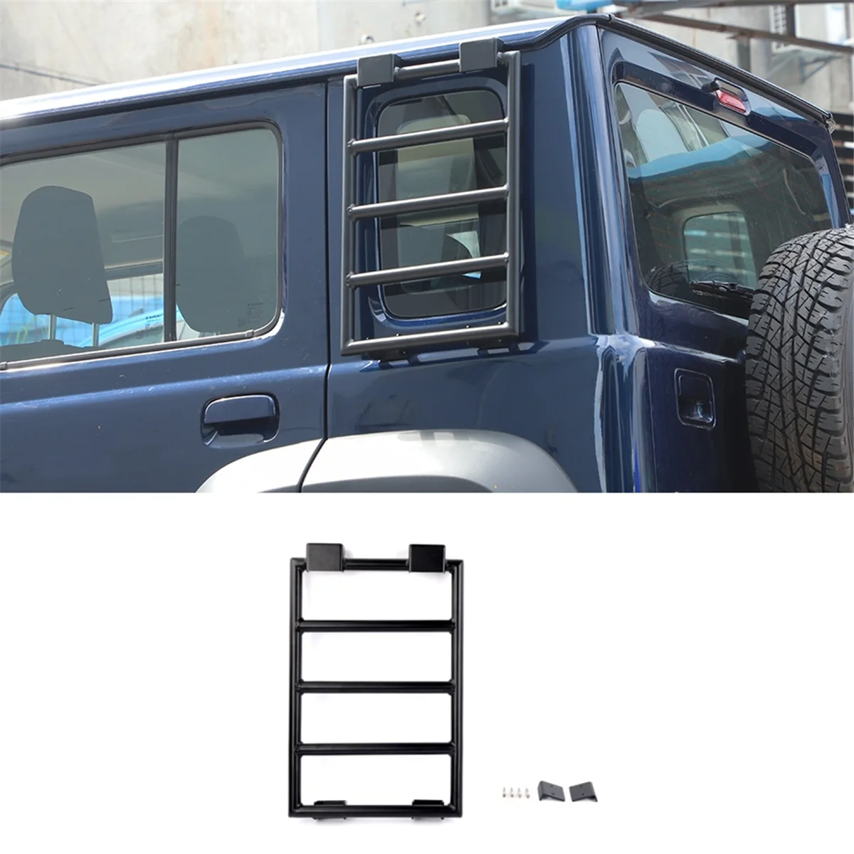 Rear Window Extension Climbing Ladder Protective Frames Accessories for Jimny JB74 2019-2024 4 Door