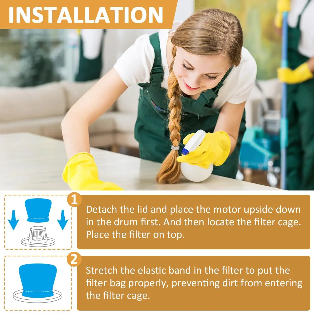 4 قطعة عناصر كيس مرشح النسيج ل Karcher MV1 WD1 WD2 WD3 و NT سلسلة المكانس الكهربائية استبدال كيس مرشح المكنسة الكهربائية