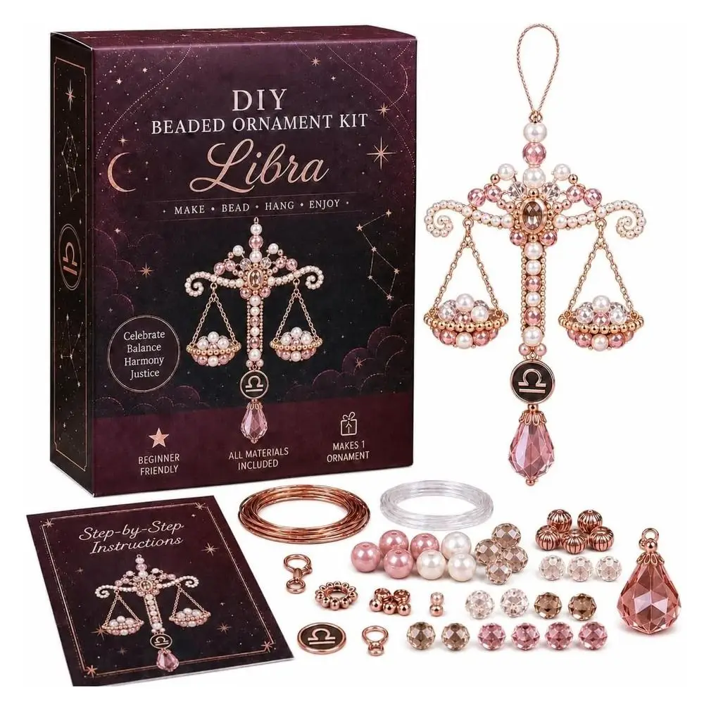 Handmade DIY Beaded Pendant Kit Light Luxury Creative Craft Twelve Constellation Pendant Kit Hanging Decor Bag Keychain