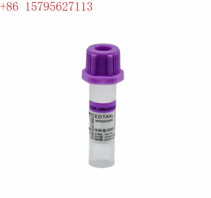 

Sterile Micro Blood Collection Tube With EDTAK2 Purple Cap Disposable Anticoagulation Tube for ch Animal 0.5ml 100 / PK