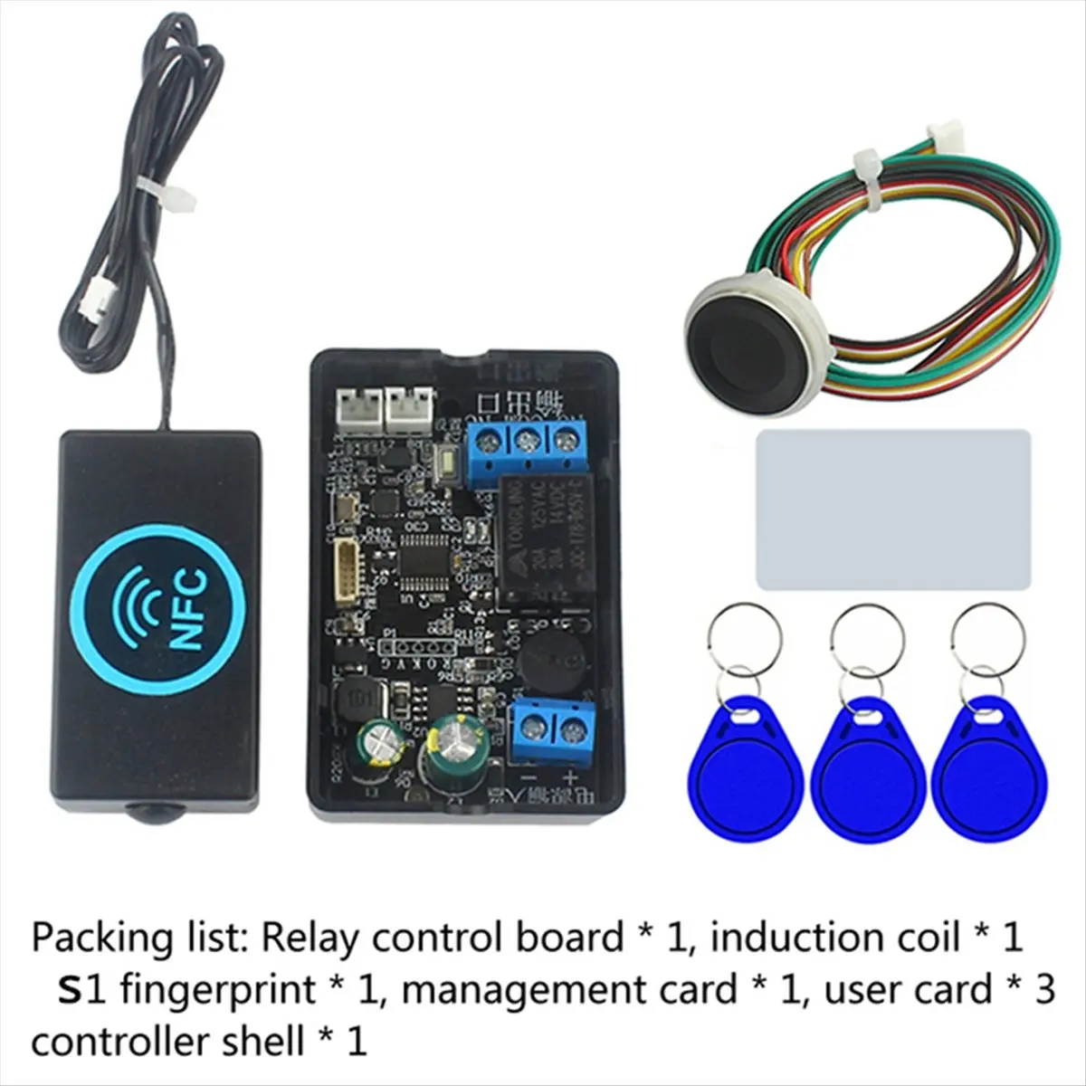 Brave- Fingerprint Access Controller NFC Electric Lock Control Relay Module IC Card Induction Switch S1 Fingerprint and NFC