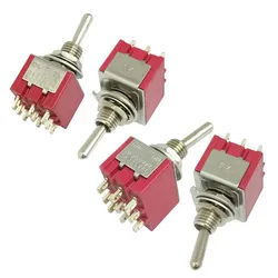 MTS-302 Toggle Switch 6A 125VAC Mini 6mm 9pin 12pin MTS-402 MTS-403 ON OFF SPDT Miniature Toggle Switch Red