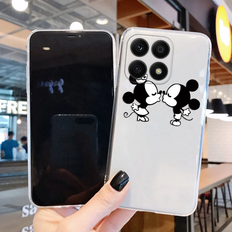 For Honor X8a 4G Phone Case Mickey Minnie Mouse Anime Soft Silicone Transparent Capa For Honor X 8a HonorX8A Protective Cover