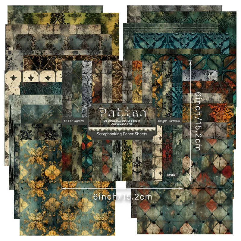 Patina Gothic Distressed Rusty Metal Gate Printed Cardstock Scrapbooking Sheet Junk Journal DIY Collage Decoupage Album Handmade