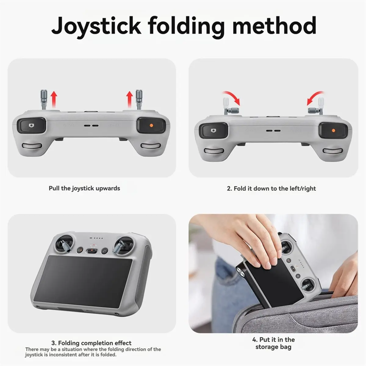 Thumb Rocker Joystick for RC-N1 RC-N2 RC-N3 Remote Controller Non-Disassembly Telescopic Folding Joystick Silver