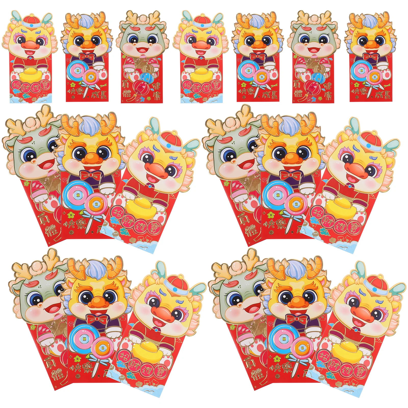 

36 шт. 2024 китайские красные креативные лунные новые денежные пакеты фестивальные подарочные пакеты милые бумажные красные пакеты год дракона весенний фестиваль