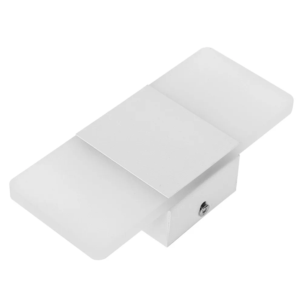 Energy Efficient AC85-265V LED Wall Sconce White Aluminum Wall Mount Light Acrylic Rectangular Wall Lamp Hotel