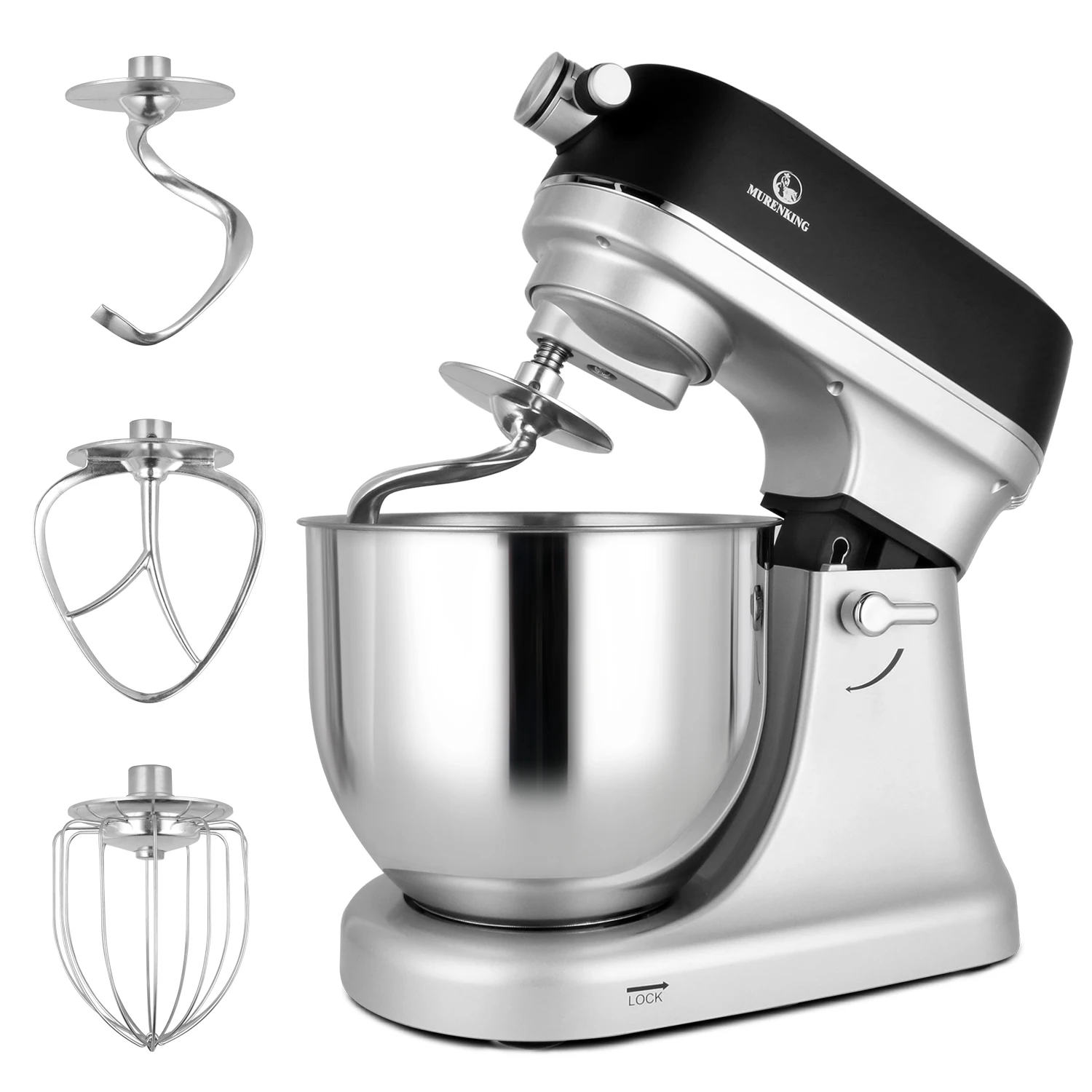 Silent 6L Stainless Steel Bowl Baking Dough Mixer 400w Electric Food Professional Compact Food Stand Mixer