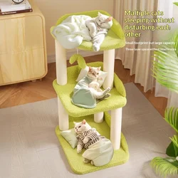 Torre para gatos compacta con cama, plataforma y juego de salto