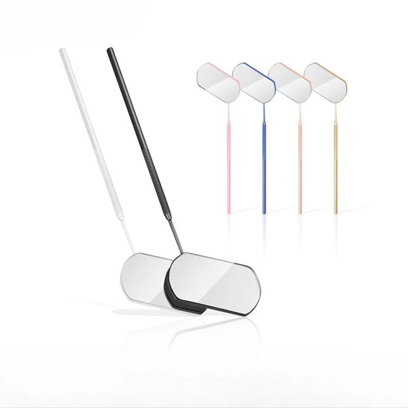 1pcs Grafting Eyelash Extensions Checking Mirror Specialized Cosmetic Mirror Stainless Steel Hand Held Makeup Aids Tools