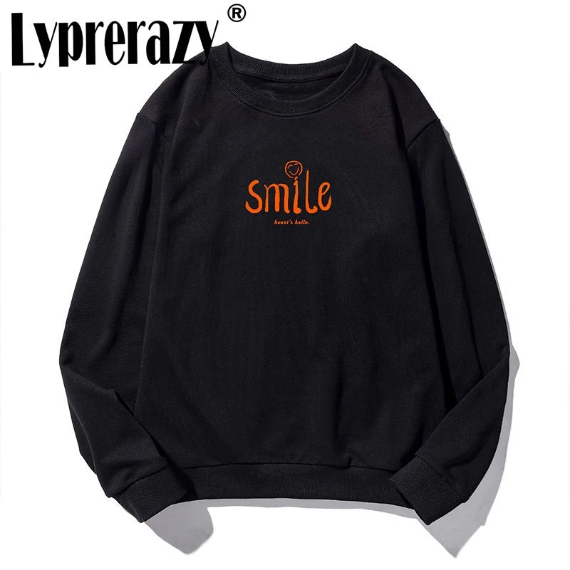 

Lyprerazy Fashion Letter Printed Crew Neck Sweater Autumn New Loose Casual Long-sleeved Men's Pullover Sweater