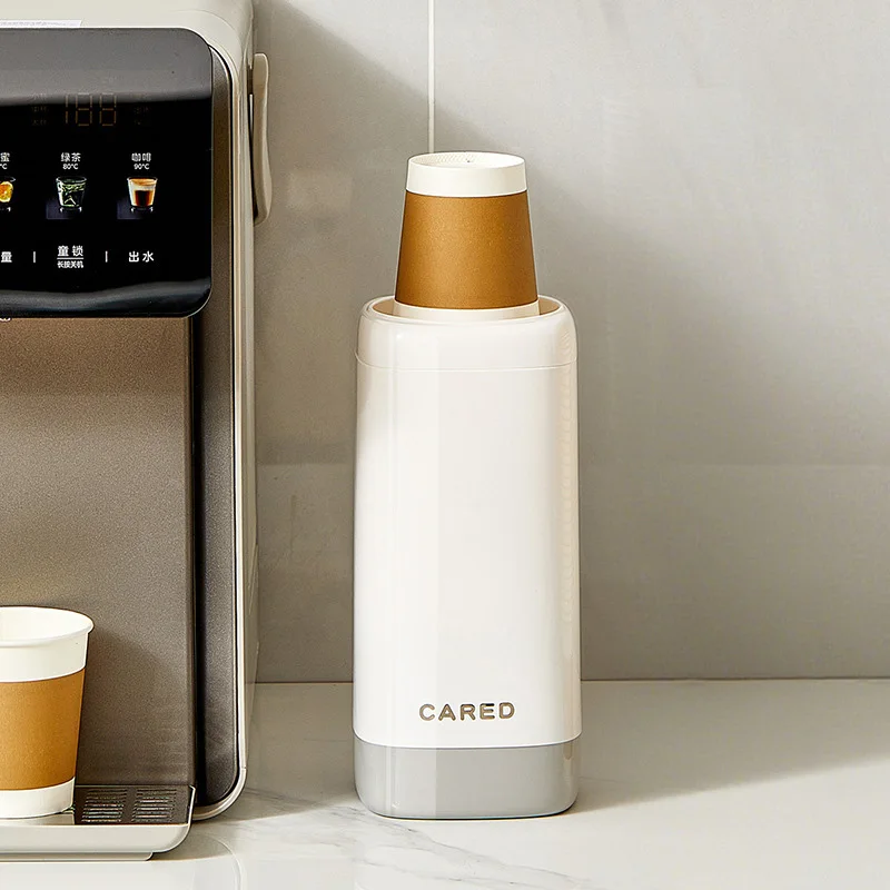 Portavasos desechable a prueba de polvo para sala de estar, instalación no perforada, estante para vasos de agua junto al dispensador de agua, papel tapiz Wal