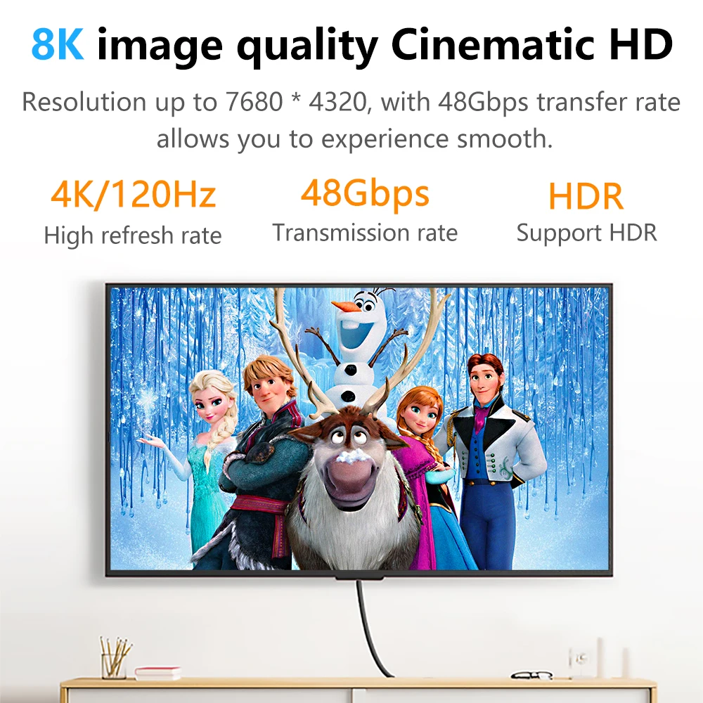 8K Hdmi-Compatibele Kabel 2.1 Draad Voor Xiaomi Xbox Serries X PS5 PS4 Laptops 60Hz 120Hz hdmi Splitter Digitale Kabel Cord 4K