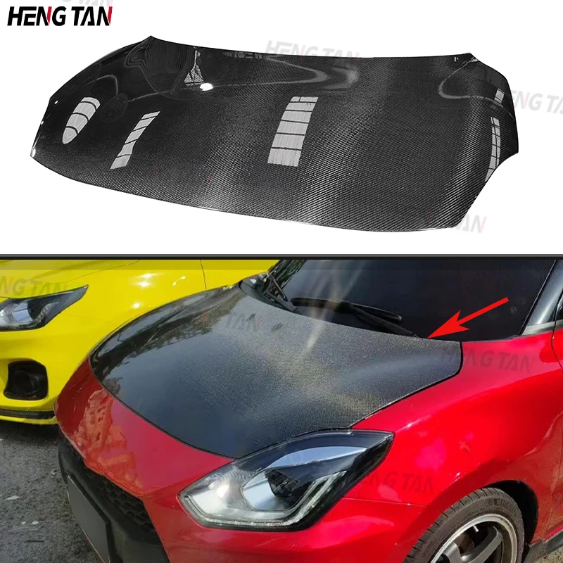 

For Suzuki Swift Sport ZC33S 2018+ Carbon Fiber Car Front Bumper Engine Cover Hood Bonnet Vent Parts Upgrade Body kit