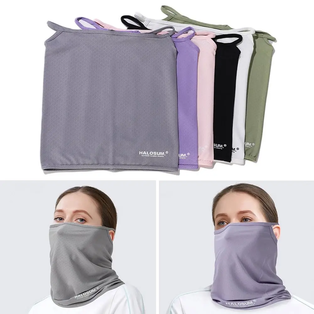 

Cycling Ice Silk Summer Bandana Sun UV Protection Breathable Mesh Face Cover Windproof Dustproof Hang-Ear Neck Gaiter Fishing