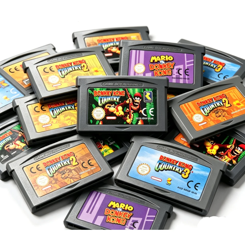 Donkey Kong Country 1 2 3 Mario vs Donkey Kong GBA Game Cartridge USA EUR Version Retro Video Game Cards Set for GBA GBA SP NDSL