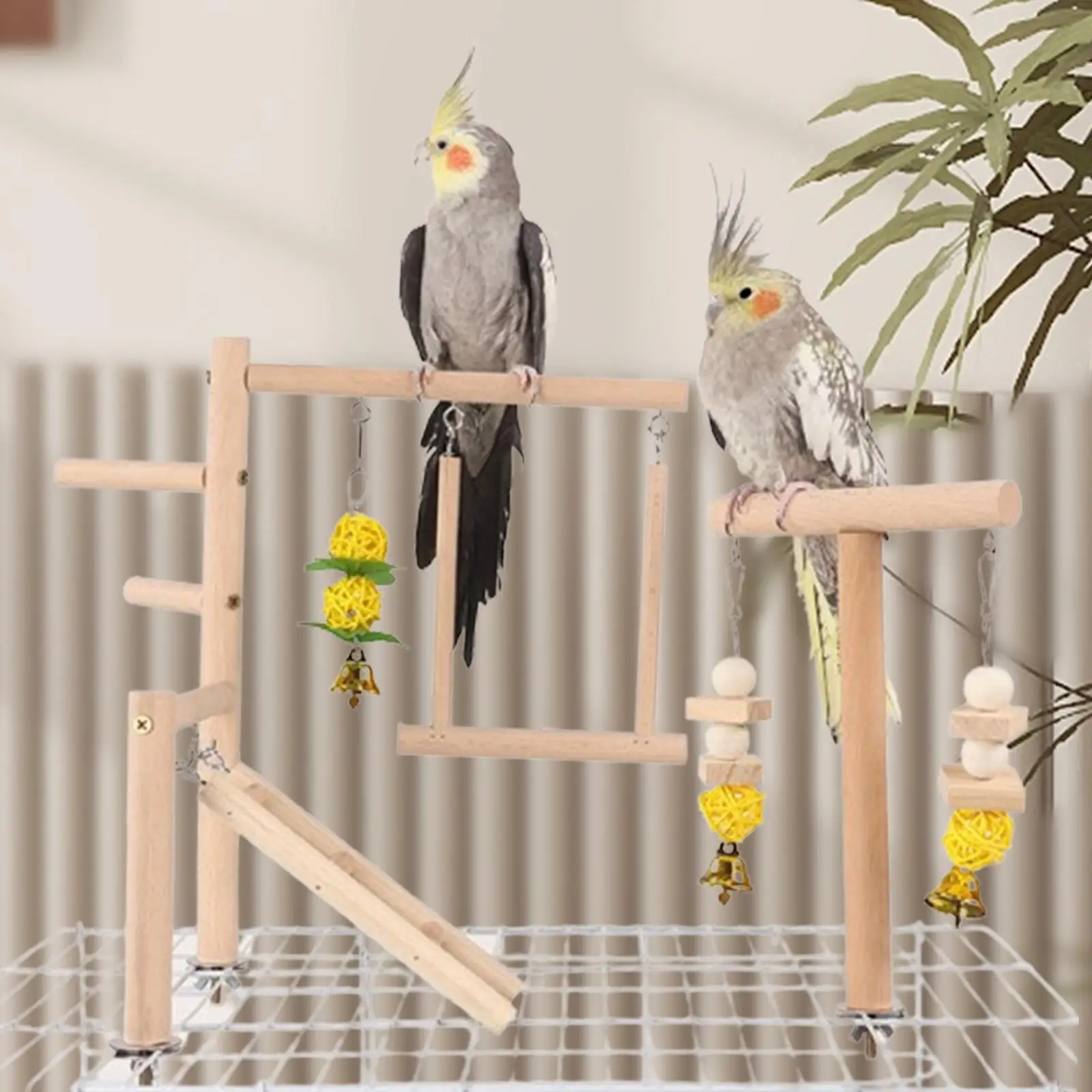 Parrot สนามเด็กเล่นเคี้ยวของเล่น,ศูนย์กิจกรรมการออกกําลังกาย,Parakeet Play Stand Bird Play Gym สําหรับ Budgerigar ขนาดเล็ก Parakeets