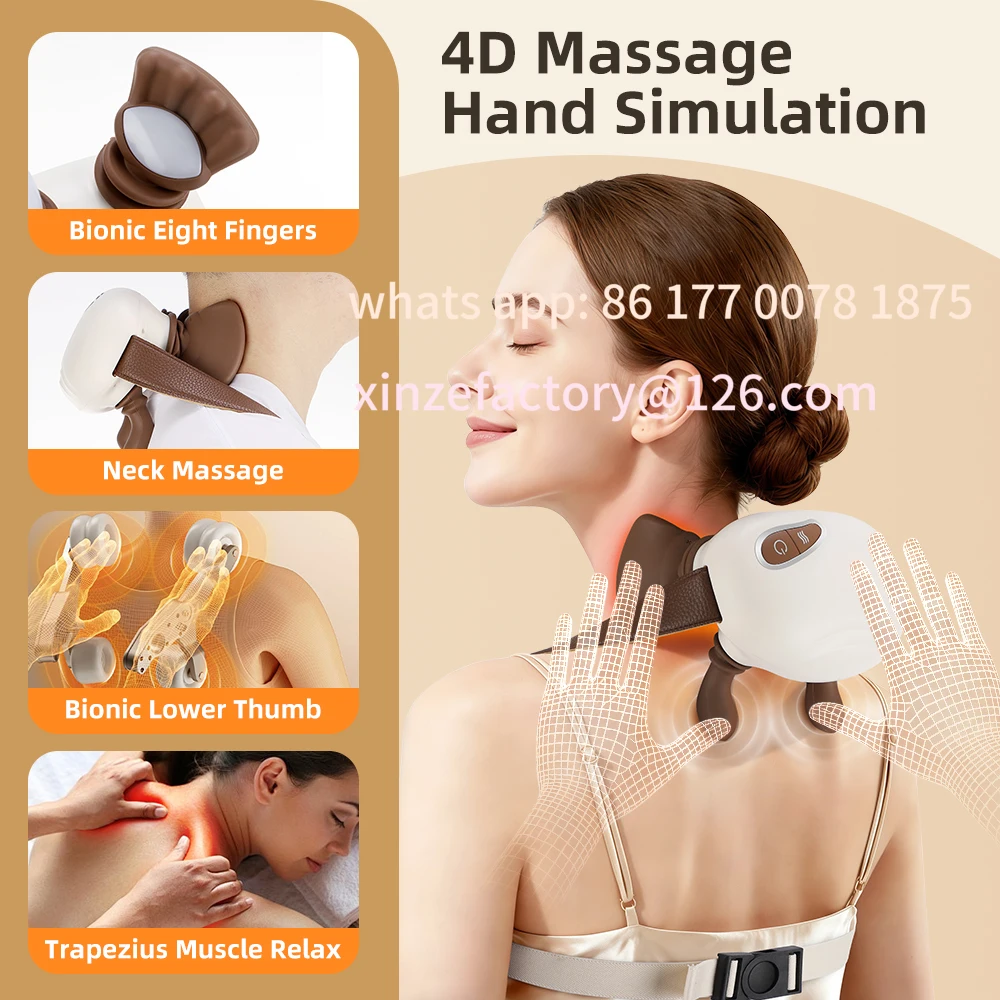 

Customizable Bionic Neck Shoulder Massager 3 Levels Modes Electric Kneading Muscles Massage Pillow Neck Waist Leg Body Heated