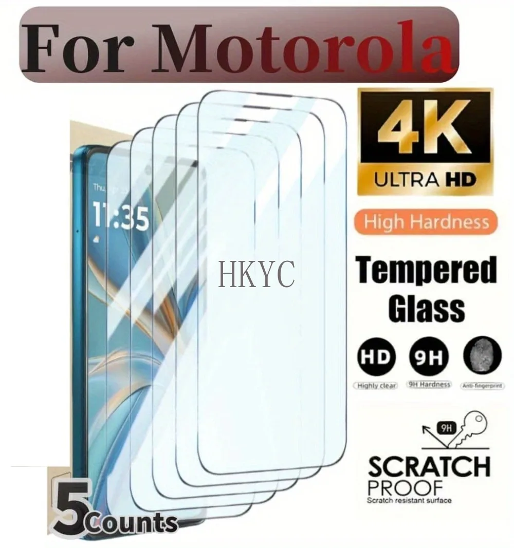 

5 шт. для Motorola Edge 60 Neo 60 Stylus Edge 50 Защитные пленки из закаленного стекла, твердость 9H, устойчивые к царапинам, Ultra HD, прозрачные