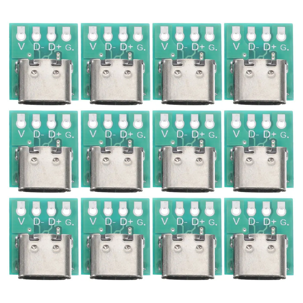 

12pcs Usb C Type-C Splitter Board Diy 3.b Converter For Data Cable Female Connector Adapter Fan Splitter Socket Module Hub