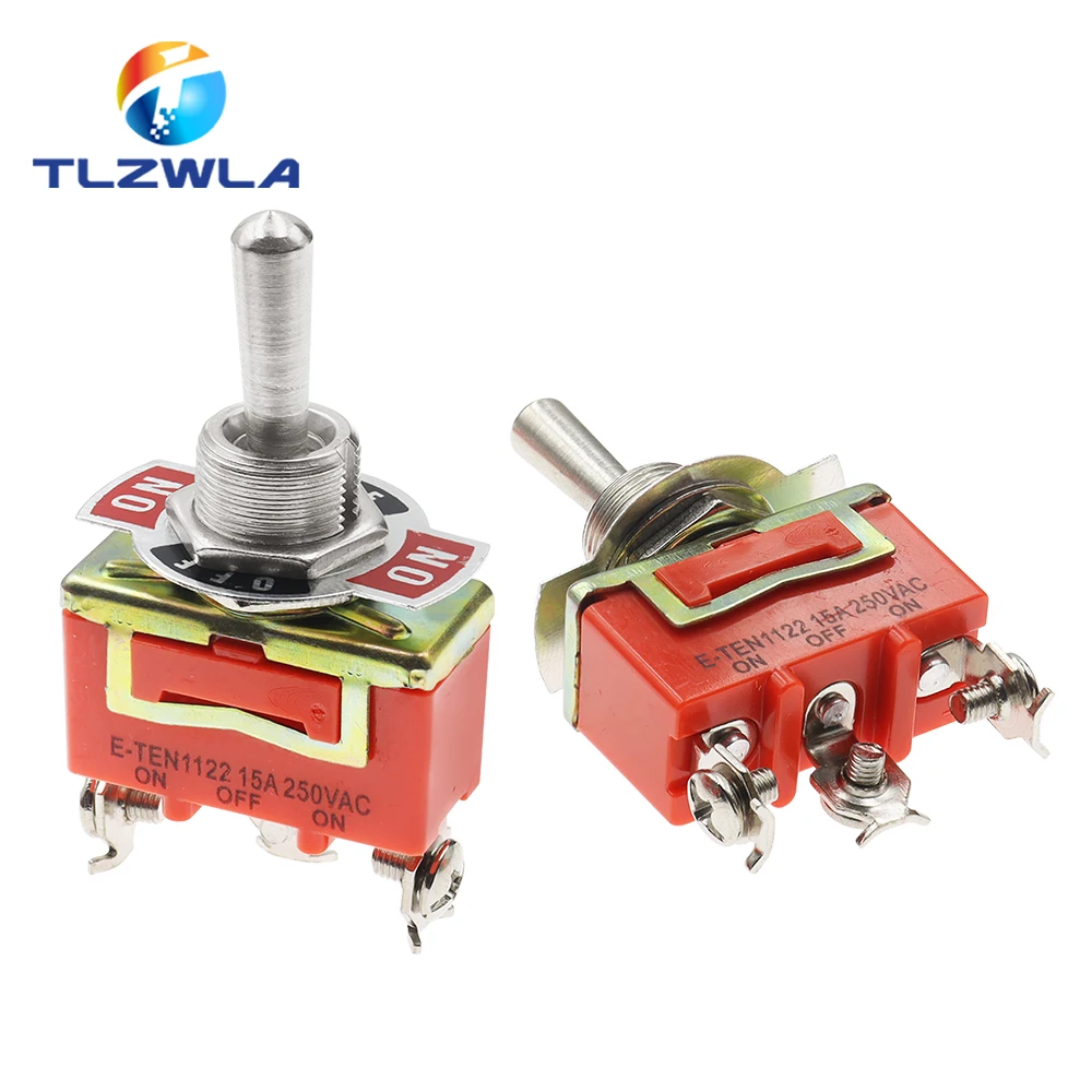 1PCS 15A 250V Toggle Switch E-TEN1322 1021 1122 1221 1321 3Pin on-off SPST Rocker Switch 6Pin on-off-on on-on DPDT Waterproof Ca