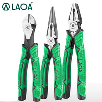 LAOA 1pc Professional Eccentric Force - saving Combination Pliers CRV 7inch Diagonal Electrician's Long nose Plier Household Ha